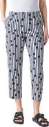Akris punto Farrell Cuffed Polka Dot Stripe Cotton Poplin Crop Pants