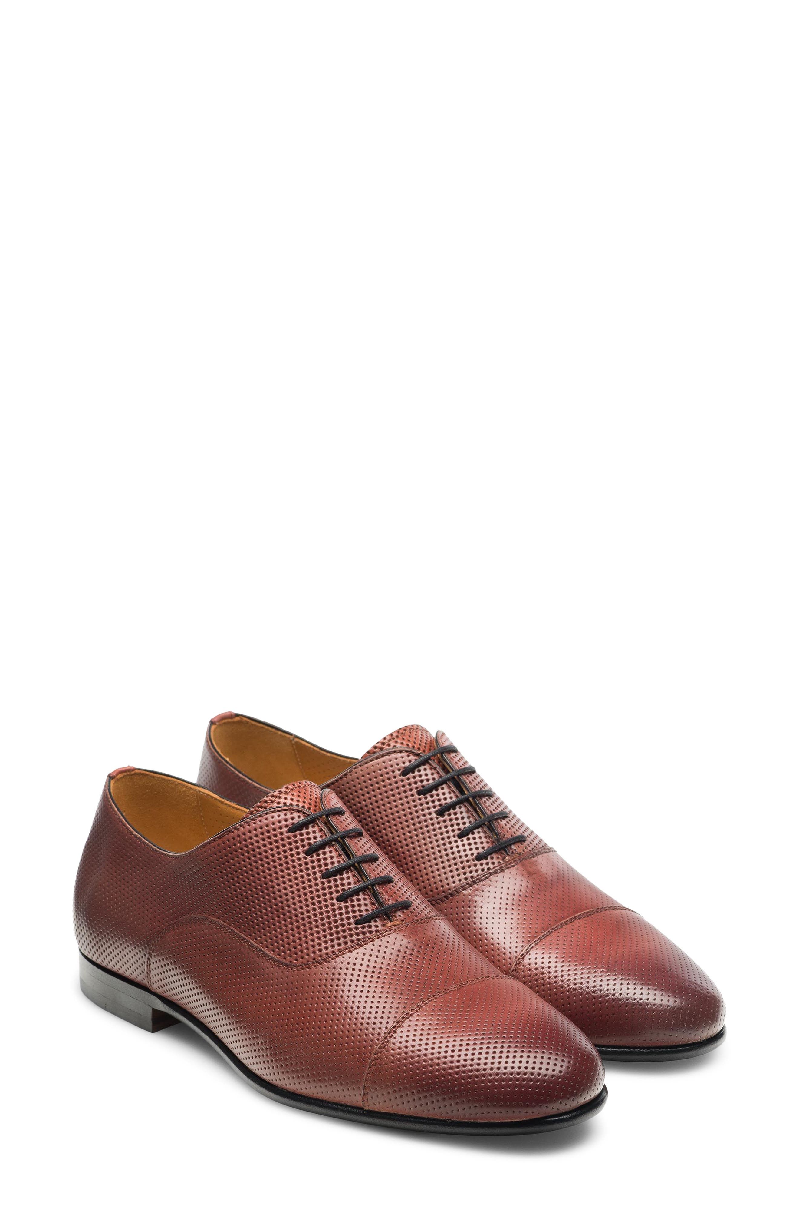 Shannon Perforated Cap Toe Oxford, Main, color, BURGUNDY