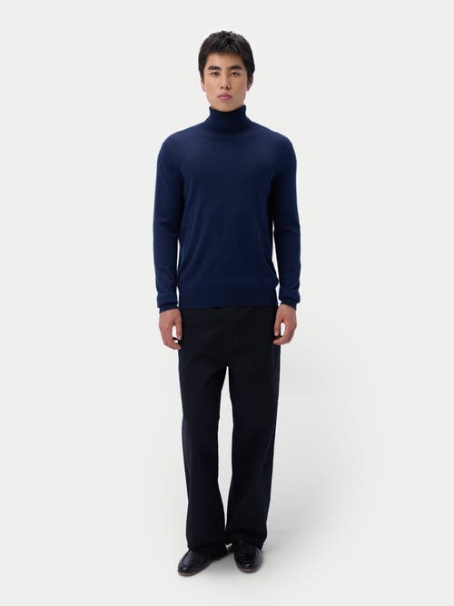 Gobi Mongolian Cashmere Cashmere-silk Turtleneck Sweater In Blue