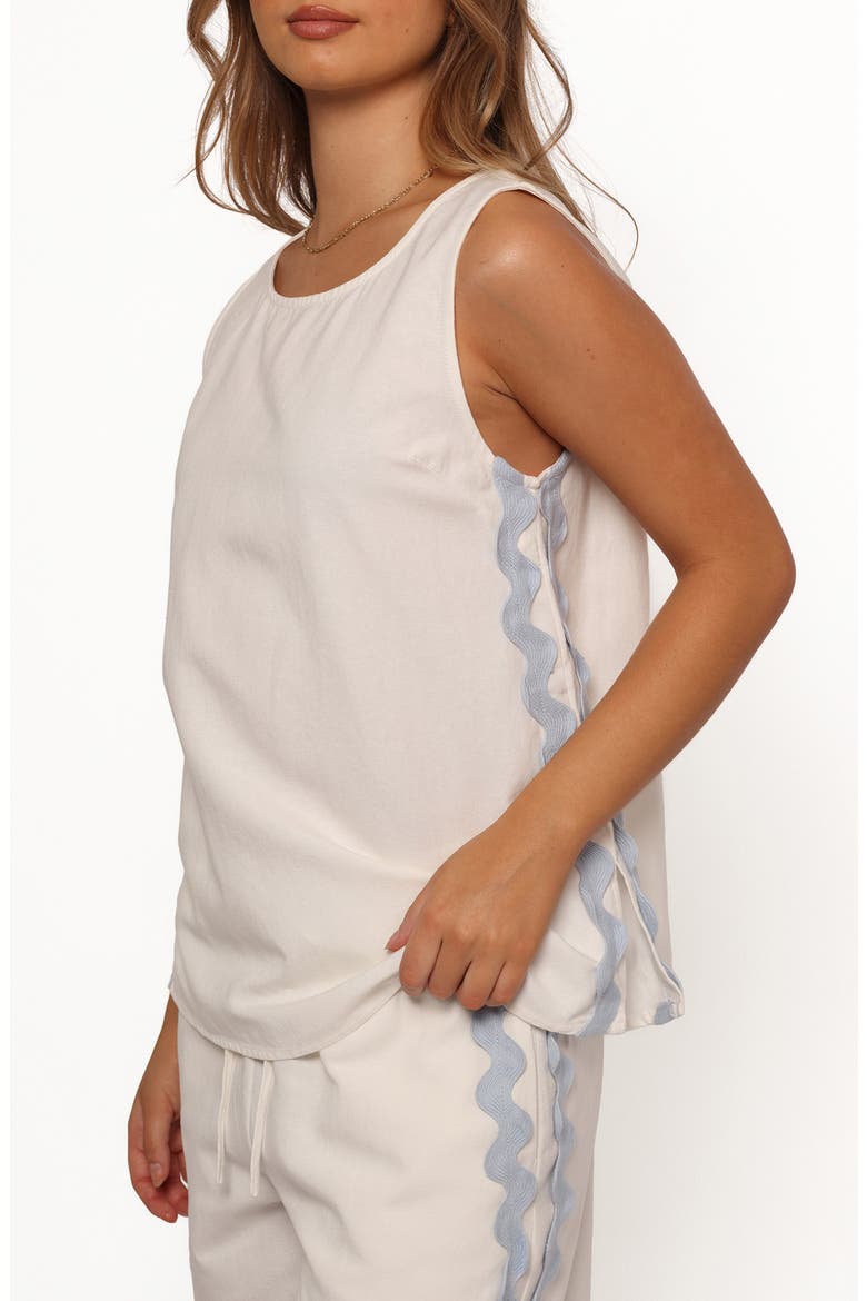 Jasinta Rickrack Trim Sleeveless Top, Alternate, color, CREAM BLUE