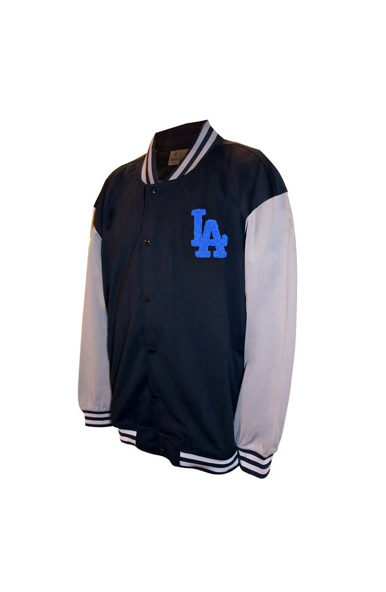 PROFILE Men's Profile  Black Los Angeles Dodgers Full-Snap Varsity Jacket, Main, color, Black