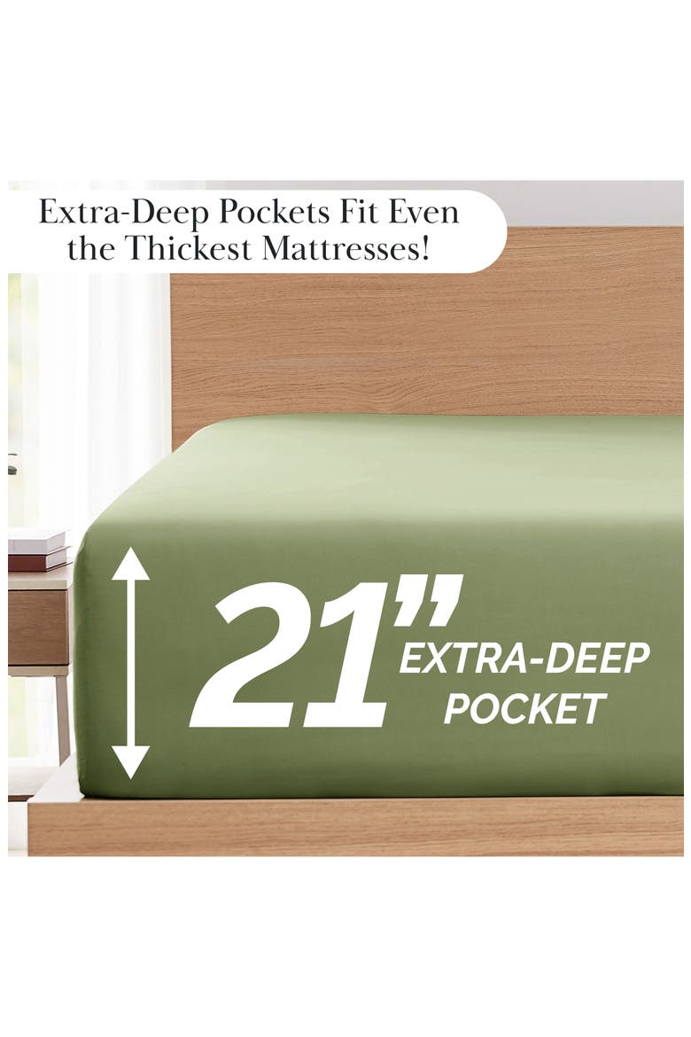 Premium Collection Pleated Extra Deep Pocket Sheet Set, Alternate, color, SAGE GREEN