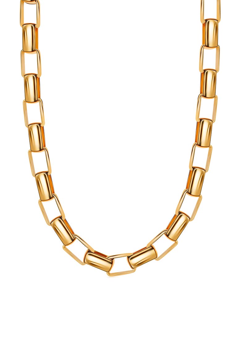 Box Link Necklace, Main, color, 14K GOLD