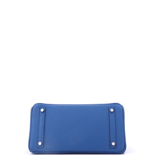 Pre-owned Hermes Hermes Birkin Handbag Blue Togo With Palladium Hardware 30 In Blue