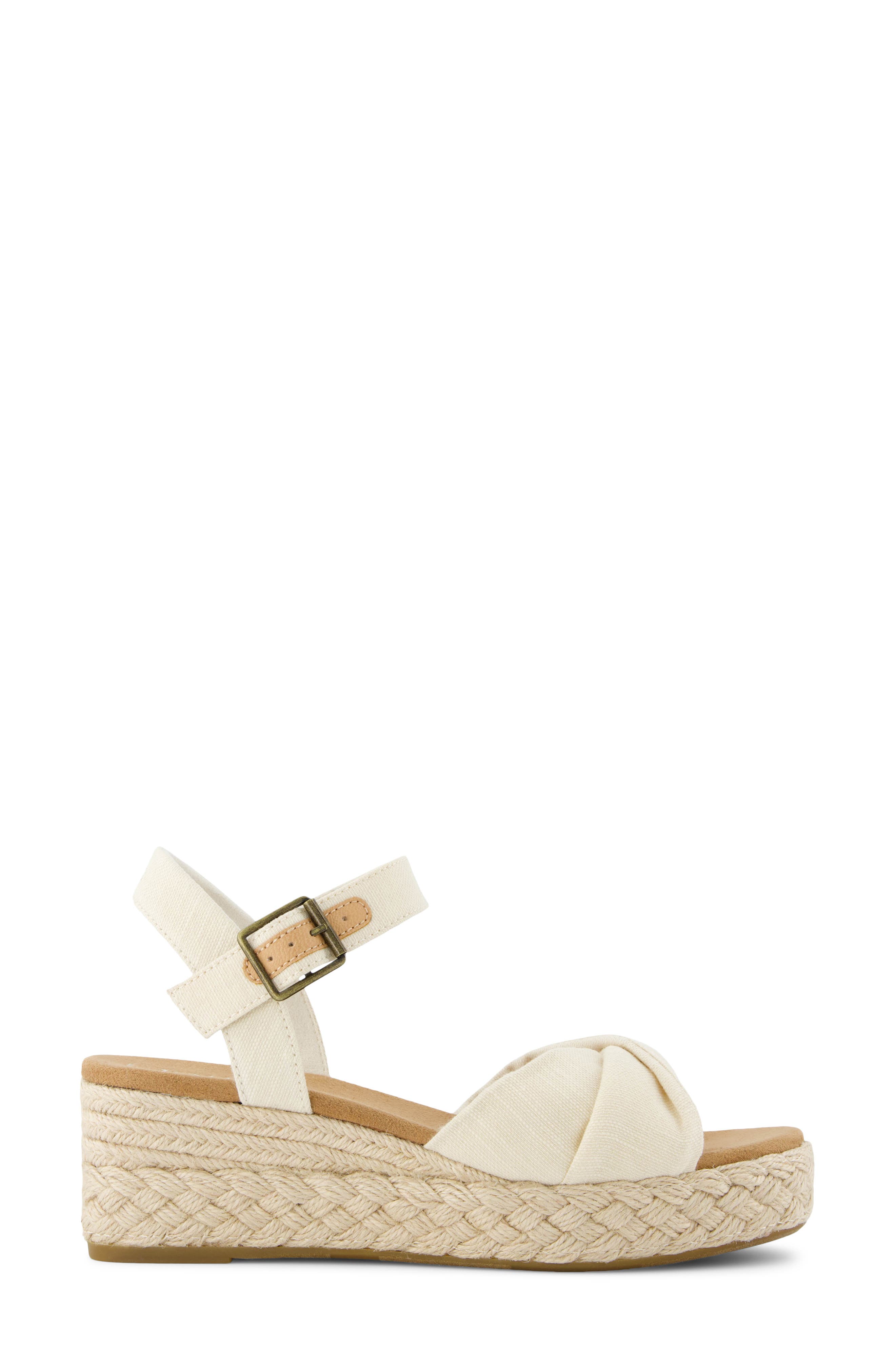 Kinsley Ankle Strap Espadrille Platform Wedge Sandal, Alternate, color, NATURAL