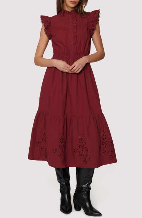 Lost + Wander Artista Aura Cap Sleeve Cotton Midi Dress