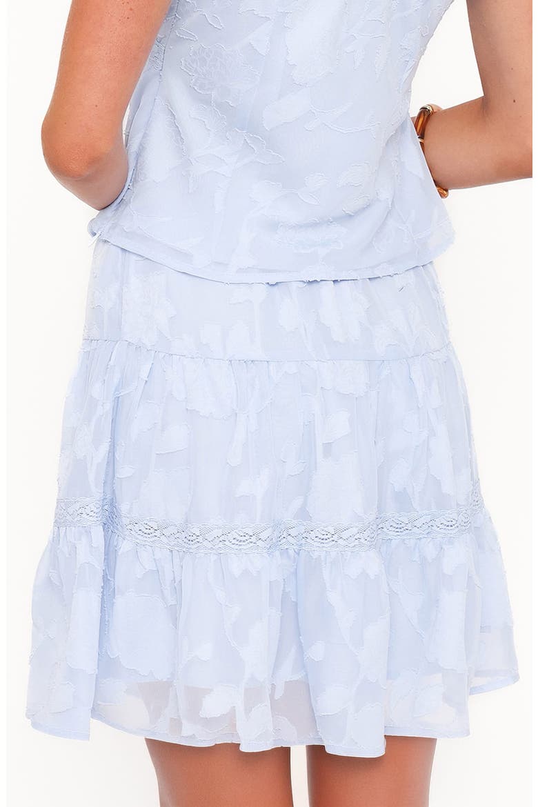 Clodagh Textured Tiered Miniskirt, Alternate, color, POWDER BLUE