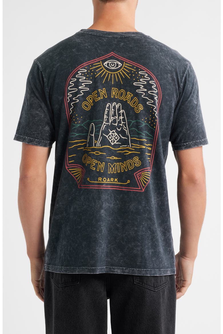 Open Roads Open Minds Graphic T-Shirt, Alternate, color, BLACK