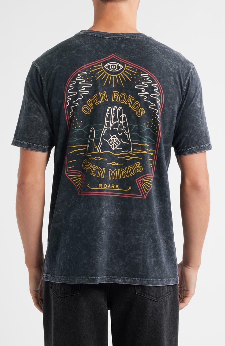 Roark Open Roads Open Minds Graphic T-Shirt, Alternate, color, Black