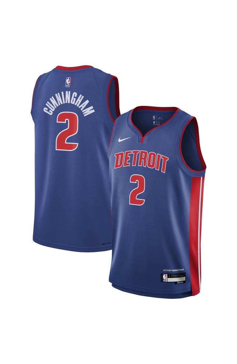 Nike Youth Nike Cade Cunningham Blue Detroit Pistons Swingman Jersey - Icon Edition, Main, color, Blue