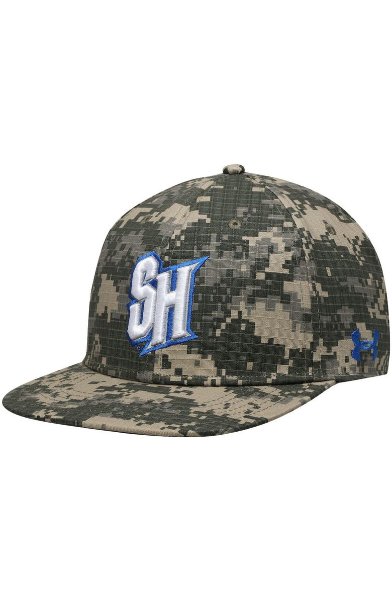 Under Armour Men's Under Armour Camo Seton Hall Pirates On-Field Baseball Fitted Hat, Main, color,