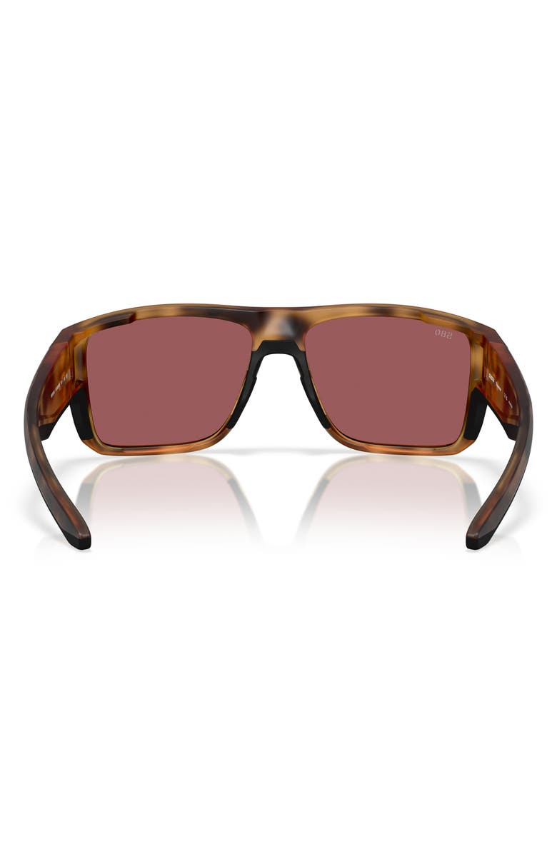Costa Del Mar Taxman 59mm Polarized Square Sunglasses, Alternate, color, Matte Tortoise/ Gold
