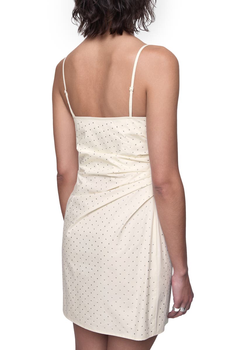 Rebecca Minkoff Riley Pleated Embellished Minidress, Alternate, color, Chalk