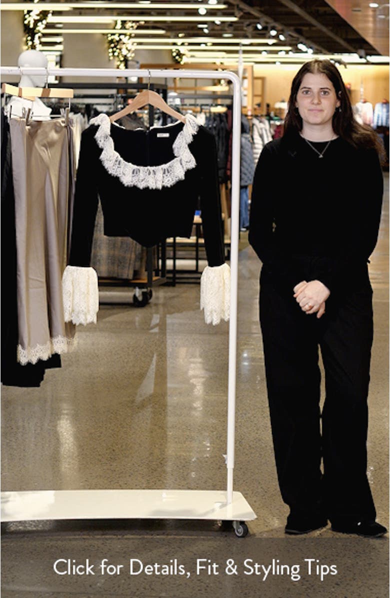 Jacinda Ruffle Velvet Corset Top, sales video thumbnail