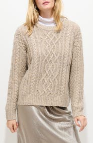 Alex Mill Madelyn Cable Knit Wool Blend Donegal Sweater