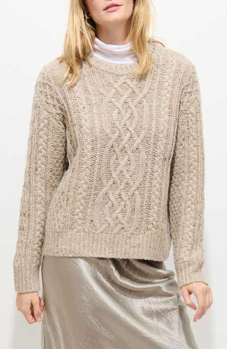 Alex Mill Madelyn Cable Knit Wool Blend Donegal Sweater
