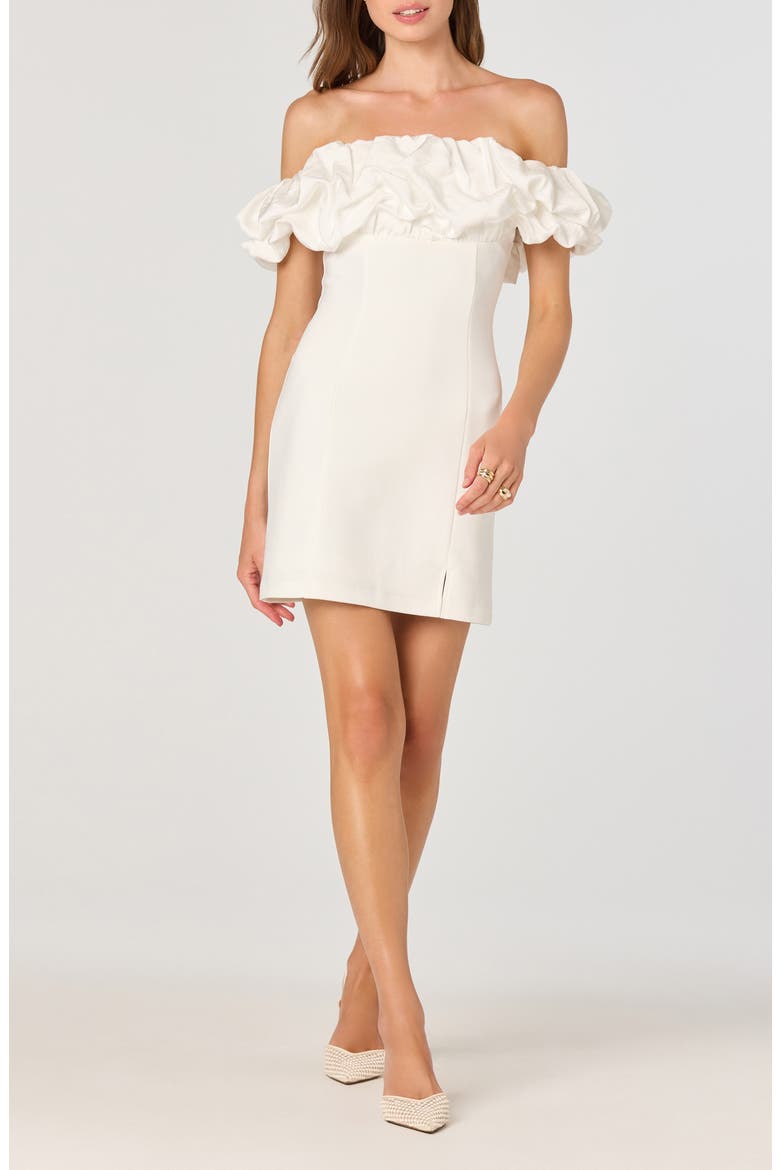Off-the-Shoulder Minidress, Main, color, WHITE
