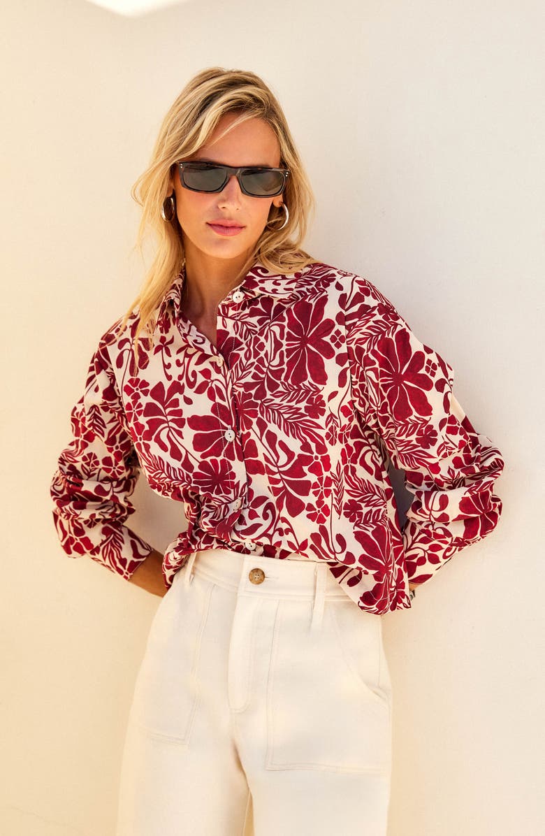 FIFTEEN TWENTY Lena Floral Cotton Button-Up Shirt, Alternate, color,
