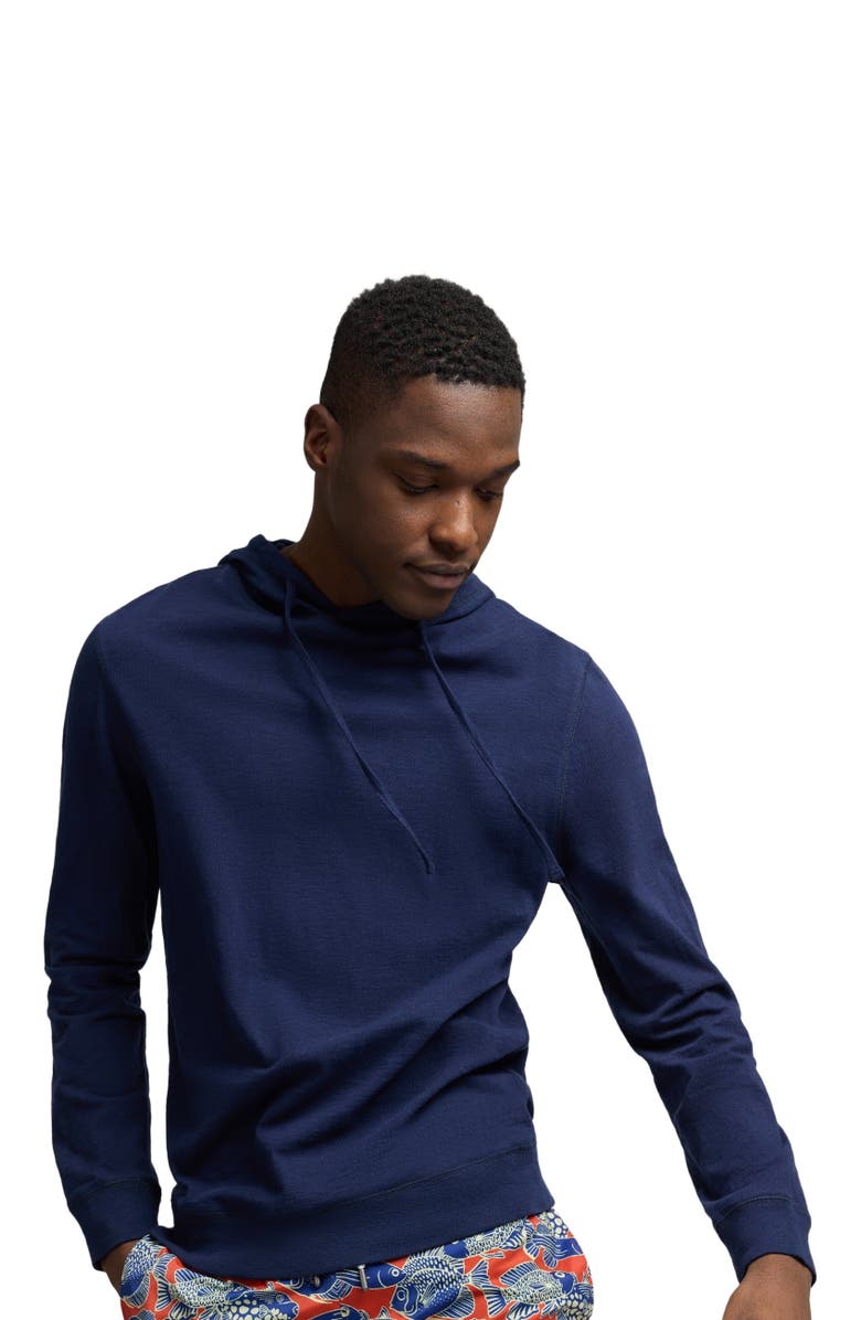 Onia Slub Pullover Hoodie, Alternate, color, Navy