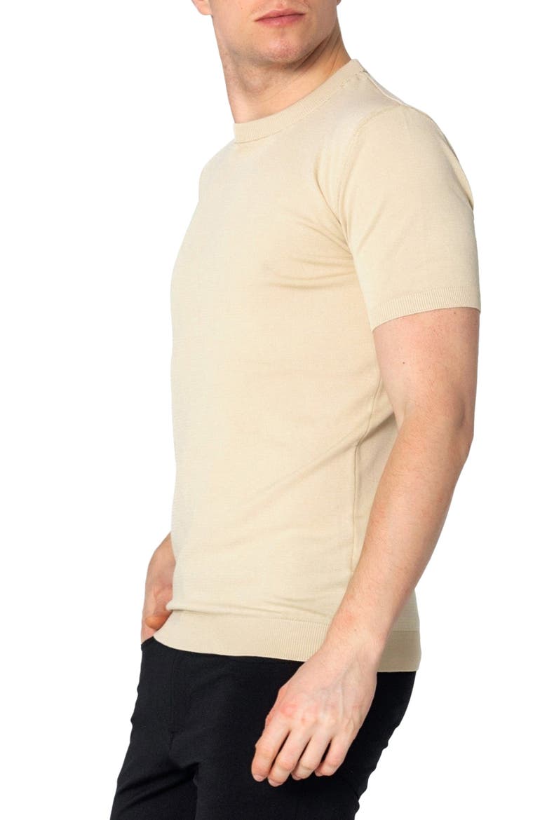 Ribbed Crewneck T-Shirt, Alternate, color, BEIGE