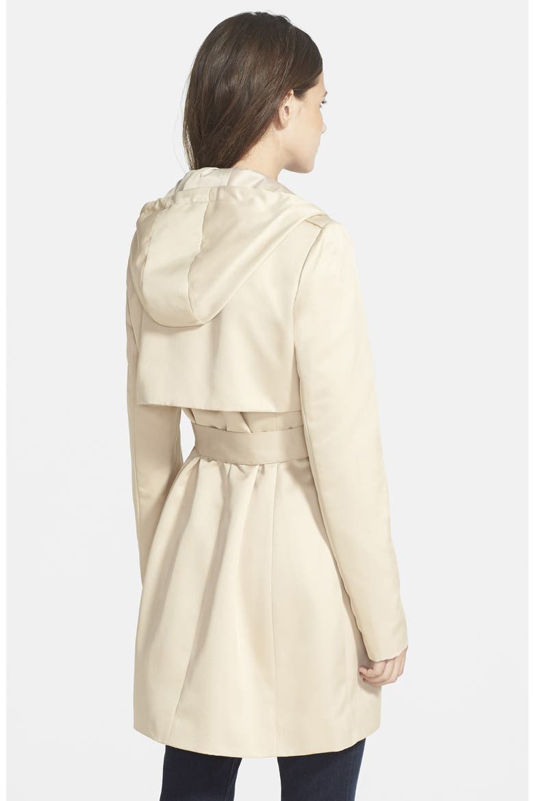 Tulip Hem Hooded Raincoat, Alternate, color, NATURAL