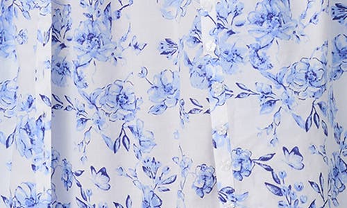 Eileen West Long Floral Ballet Nightgown In Wht/bluflr