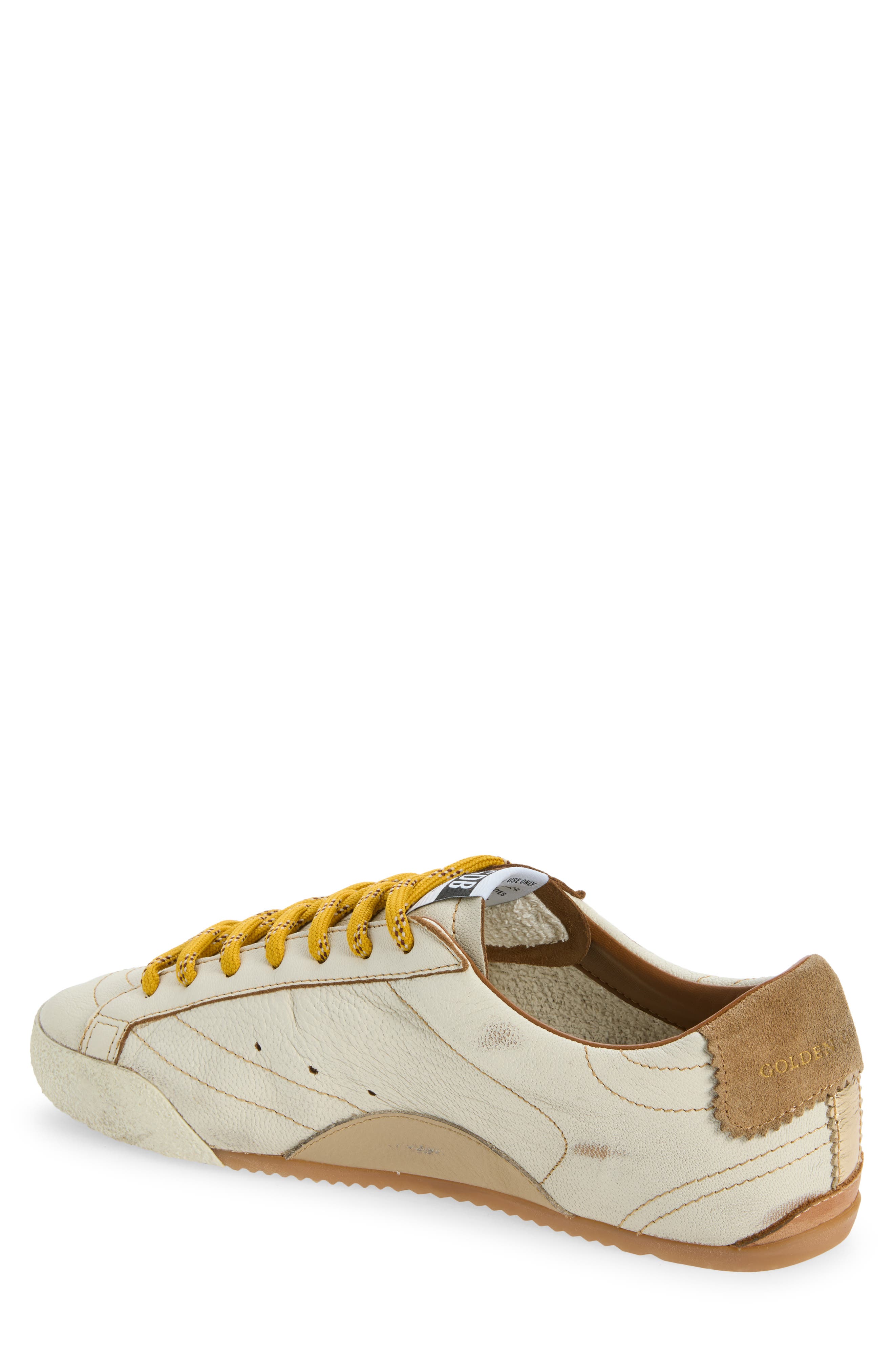 True-Star Leather Sneaker, Alternate, color, WHITE/ GOLD/ BEIGE