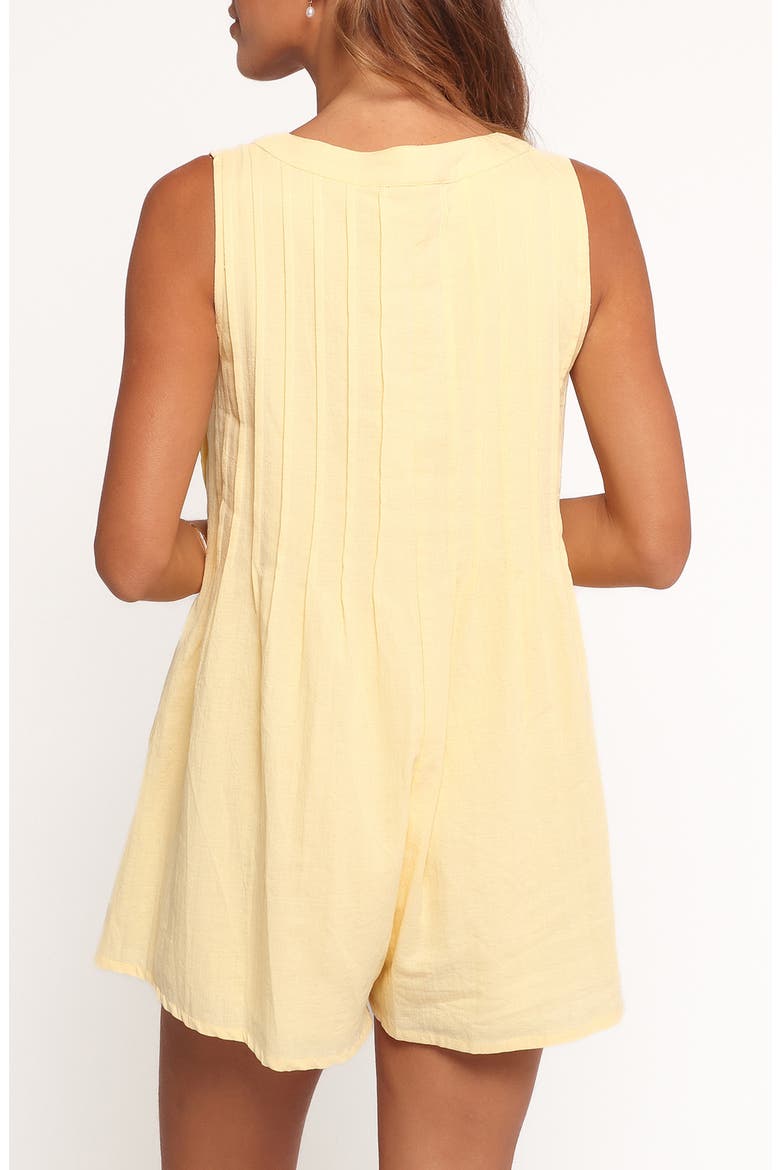 Sleeveless Cotton Tie Front Romper, Alternate, color, BUTTER YELLOW