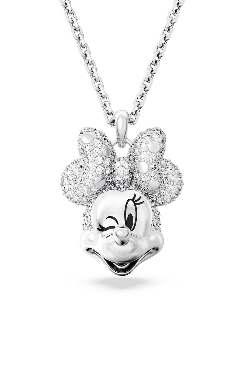 Swarovski x Disney<sup>®</sup> 100 Minnie Mouse Pendant Necklace, Main, color, 