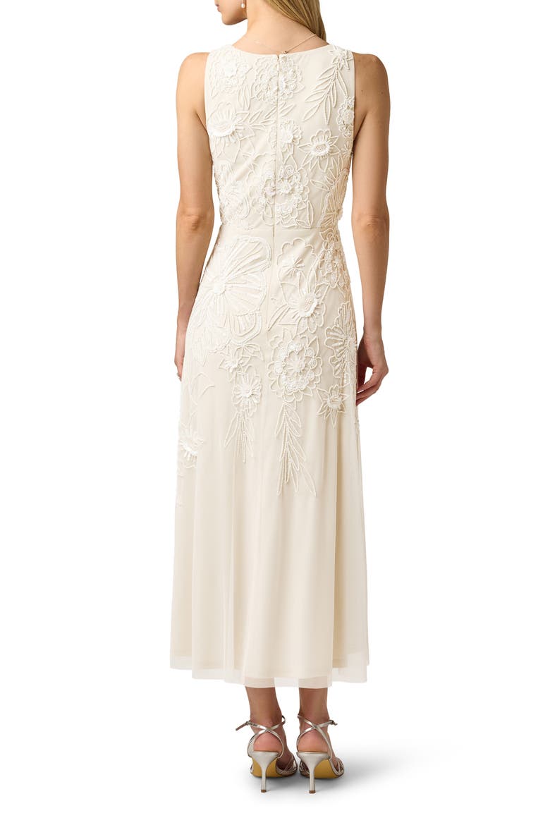 Beaded Mesh Sleeveless Gown, Alternate, color, IVORY/ PEARL