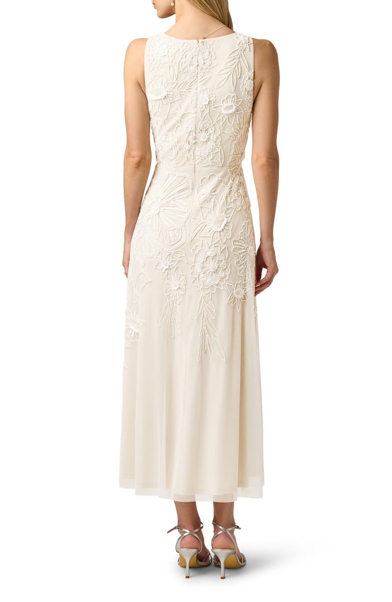 Adrianna Papell Beaded Mesh Sleeveless Gown, Alternate, color, Ivory/ Pearl