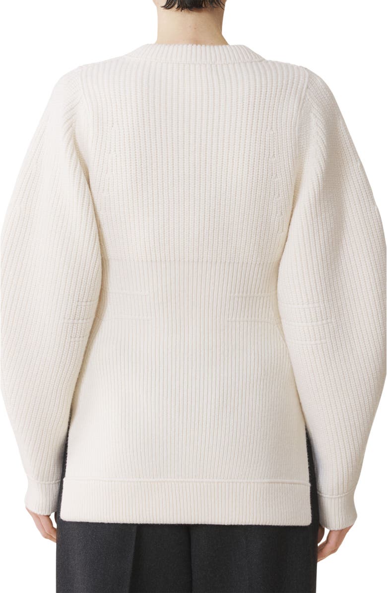 Lanvin Wool Ribbed Cardigan, Alternate, color, Cloth