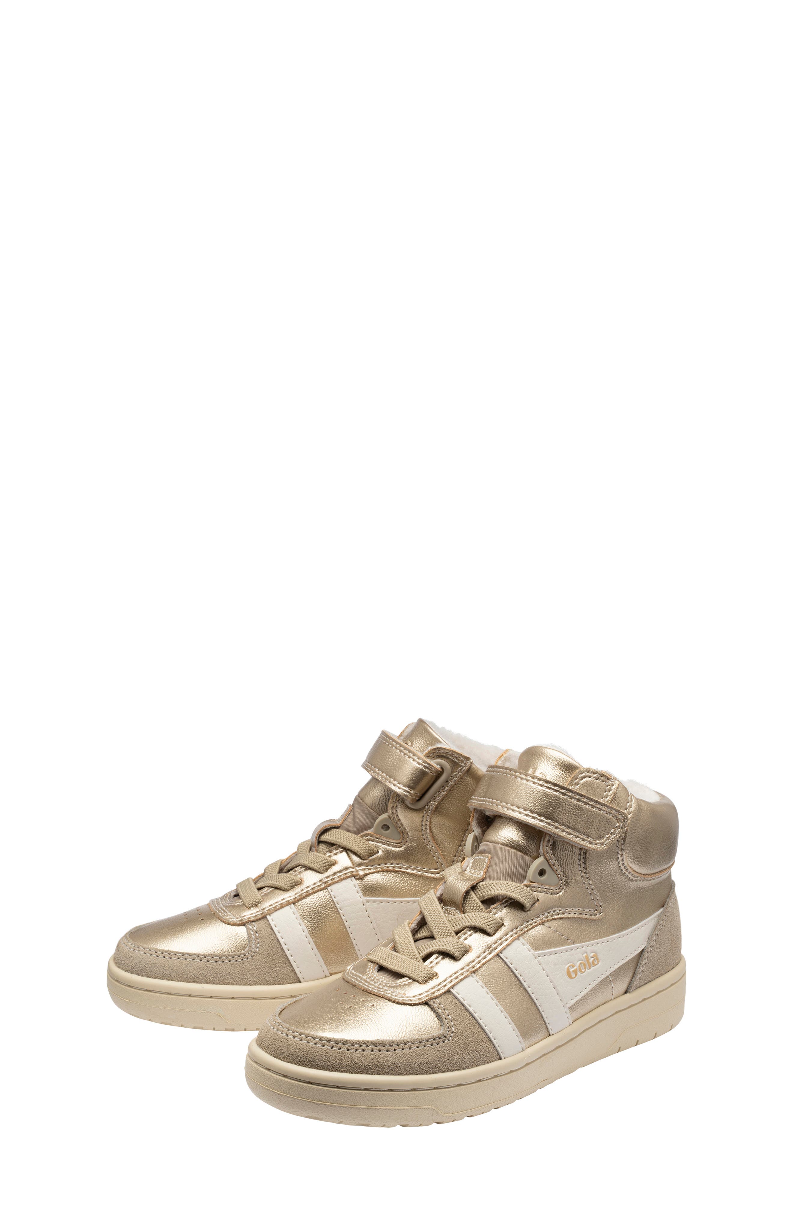 Kids' Talon Glimmer High Top Sneaker, Alternate, color, GOLD/ OFF WHITE