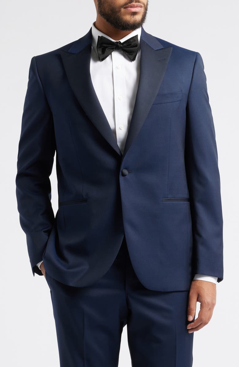 Jack Victor Elwood Contemporary Fit Navy Wool Tuxedo, Alternate, color, Navy