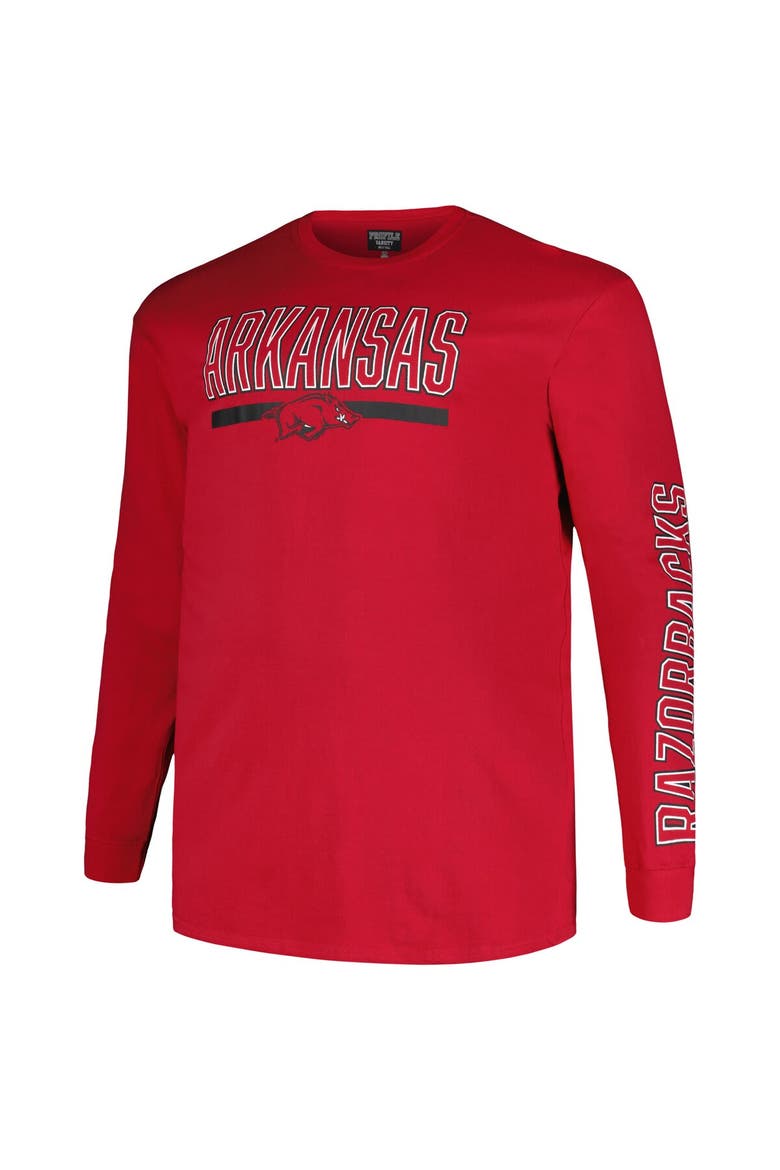 Men's Profile Cardinal Arkansas Razorbacks Big & Tall Two-Hit Graphic Long Sleeve T-Shirt, Alternate, color, Cardinal