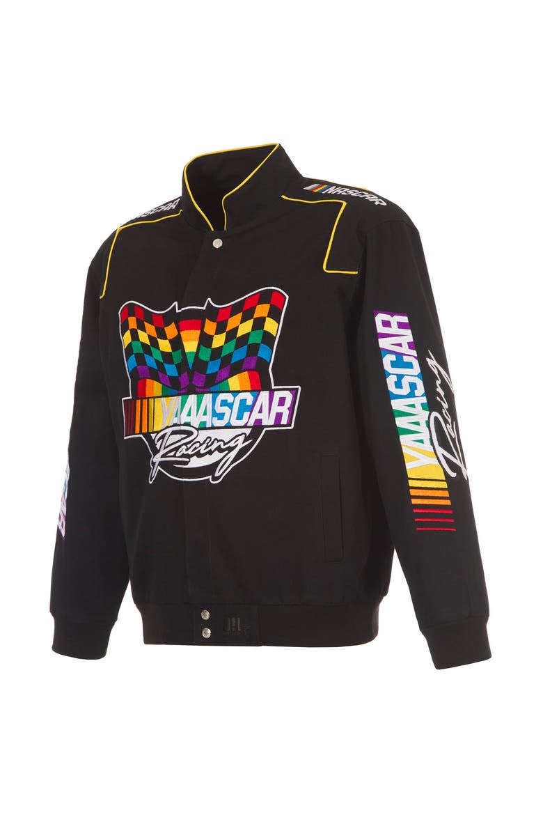Men's JH Design Black NASCAR Merchandise YAAASCAR Pride Full-Snap Jacket, Alternate, color, Black
