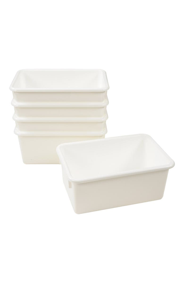 Kaplan Early Learning Company White Colored Storage Bin - Set of 5, Main, color, White