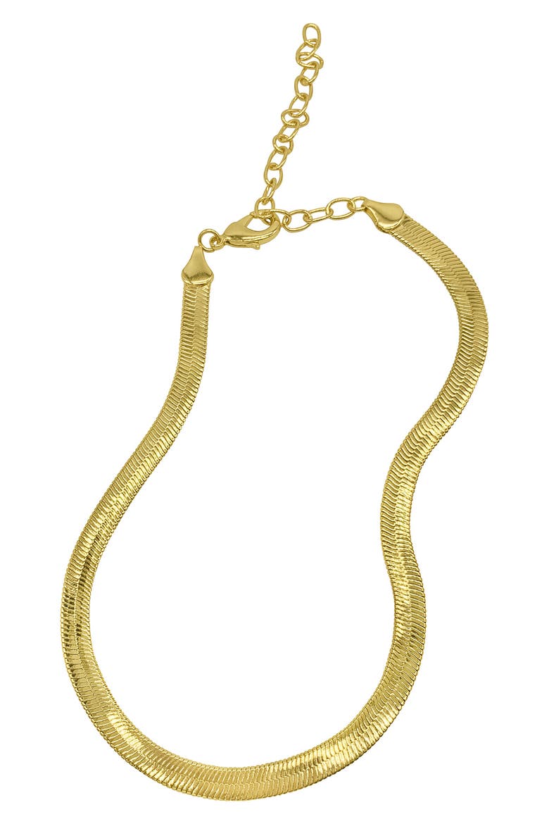 14K Gold Plated Snake Chain Collar Necklace, Main, color, YELLOW