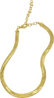 Adornia 14K Gold Plated Snake Chain Collar Necklace