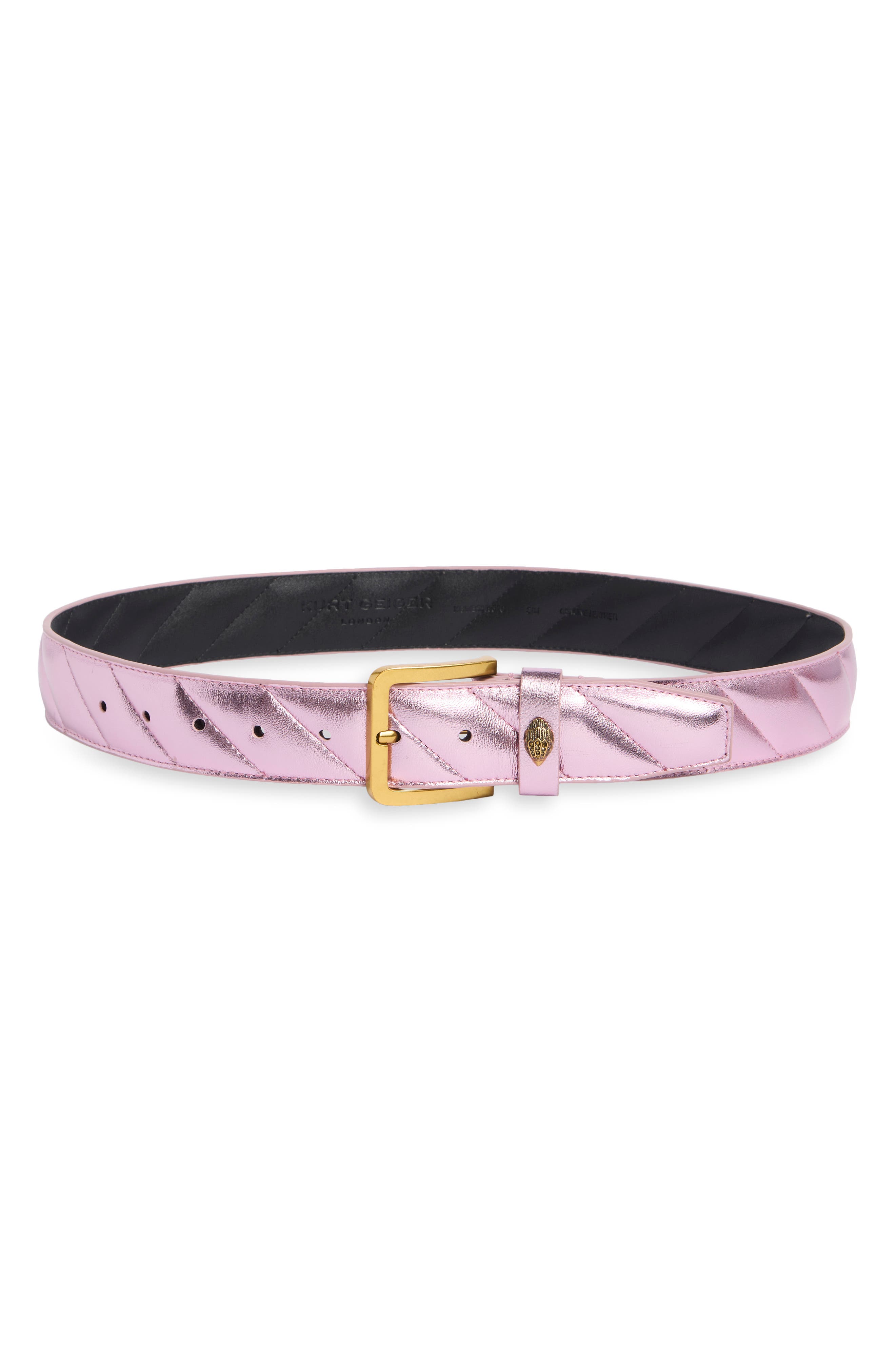 Metallic Quilted Leather Belt