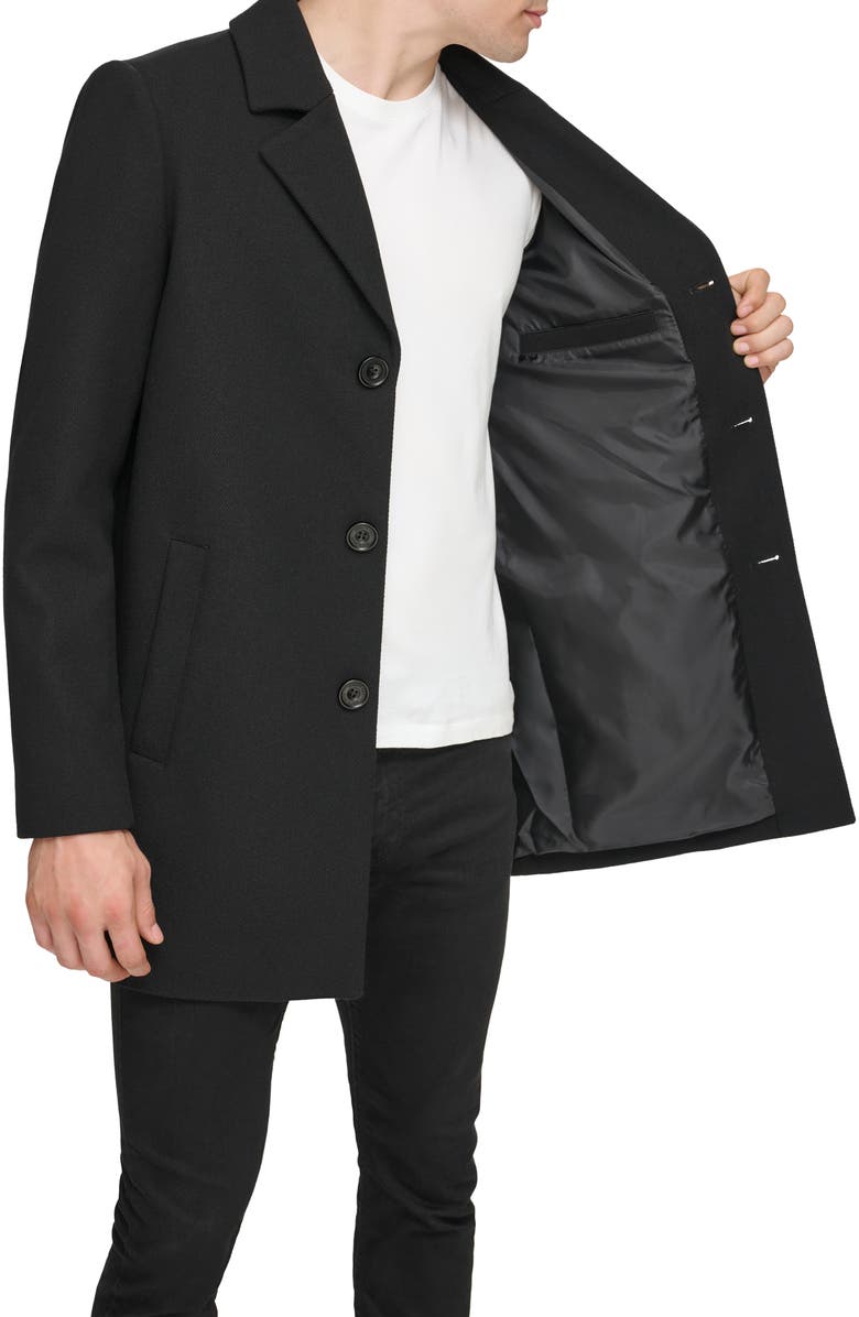 Kenneth Cole New York Twill Car Coat, Alternate, color, Black