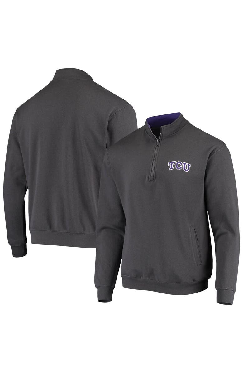 COLOSSEUM Men's Colosseum Charcoal TCU Horned Frogs Tortugas Logo Quarter-Zip Jacket, Main, color, 