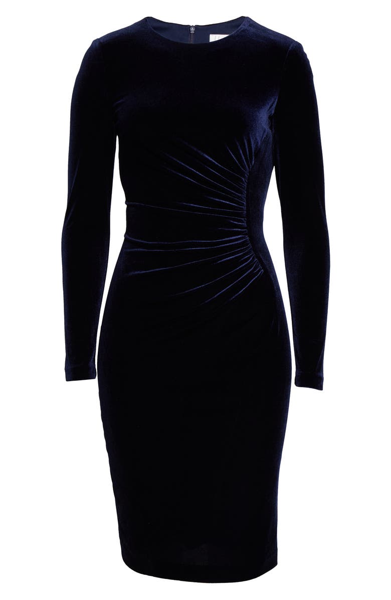 Harper Rose Long Sleeve Ruched Velvet Dress, Alternate, color,