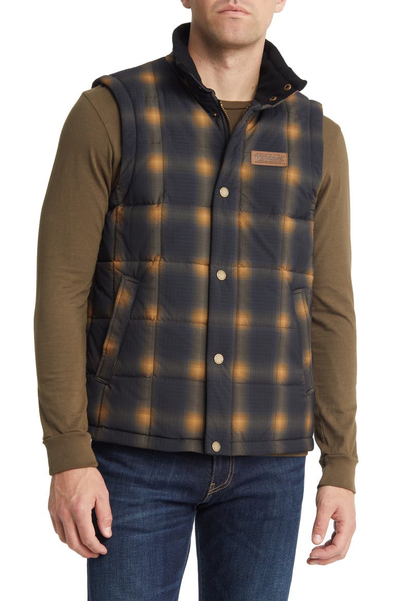 Cody Plaid Quilted Vest, Alternate, color, NAVY/ GOLD PLAID