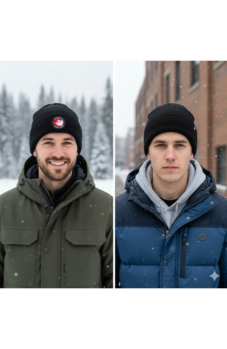 CANADA WEATHER GEAR Men's 2-Pack Ribbed Knit Beanies, Alternate, color, Black & Black