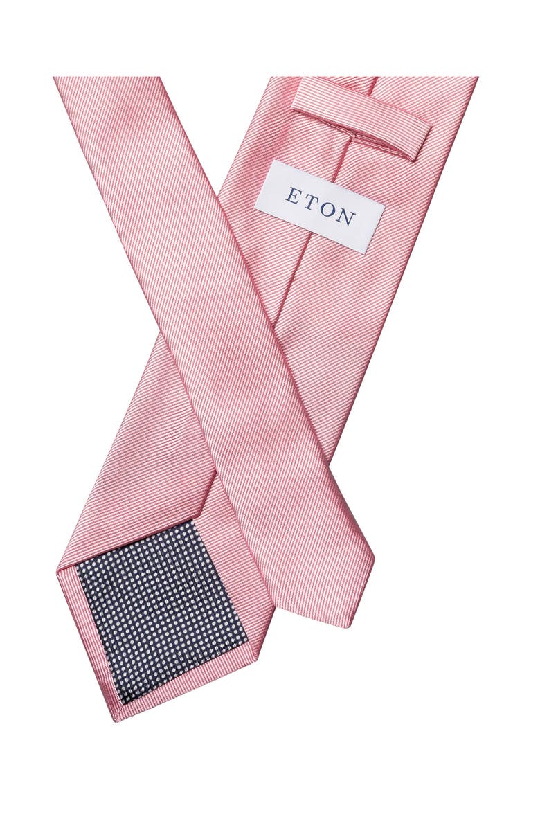 Eton Pink Solid Silk Twill Tie, Alternate, color, Pink