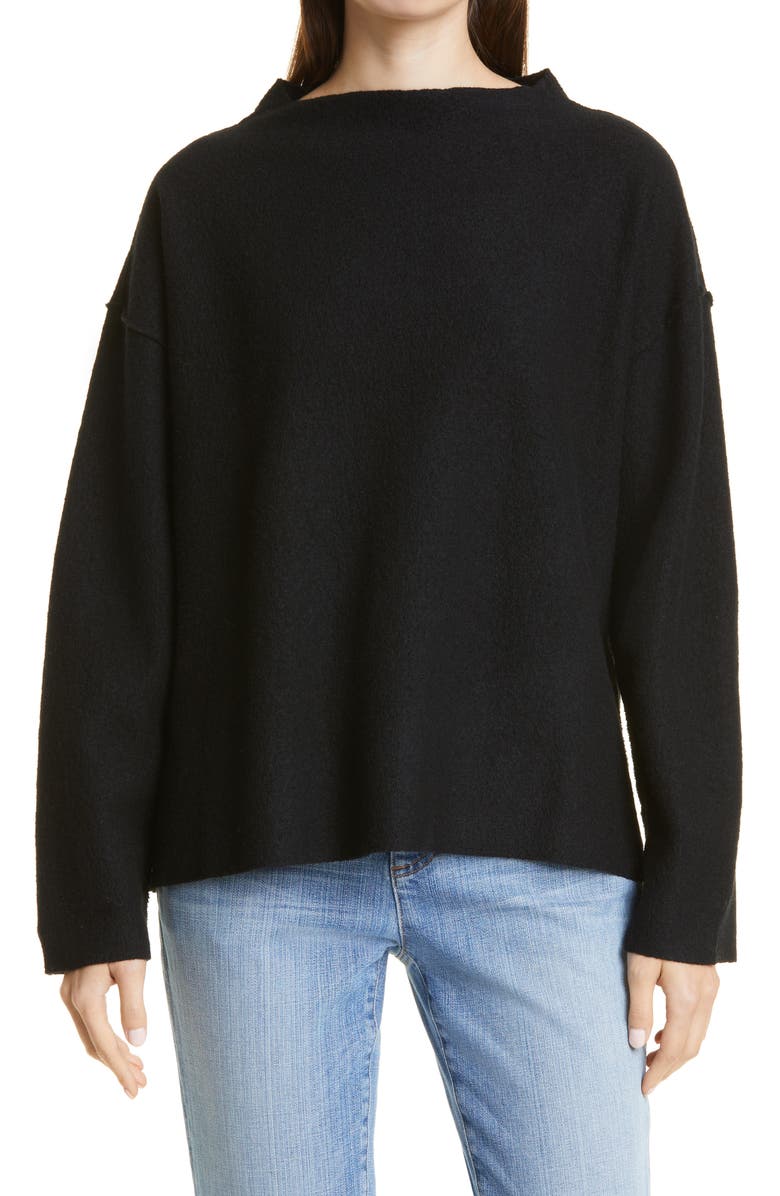 Eileen Fisher Boiled Wool Box Top, Main, color,