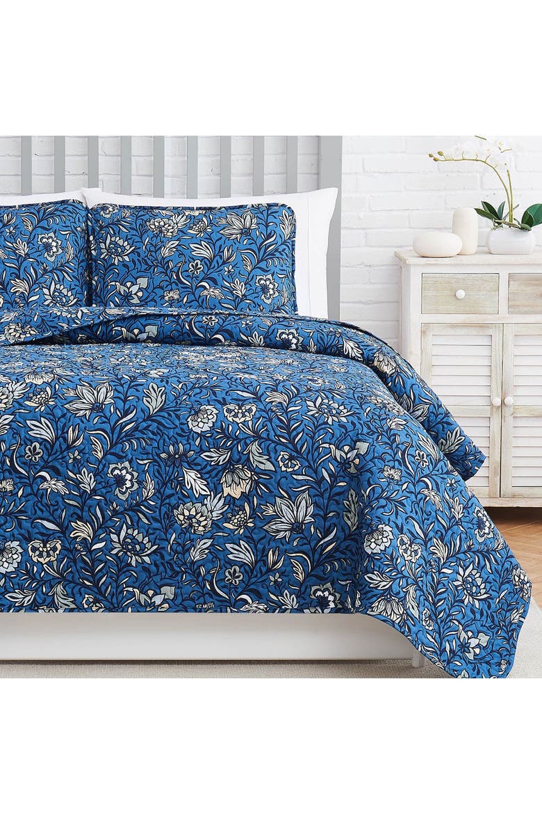 Blooming Blossoms Oversized Quilt Cover Set, Alternate, color, BLUE