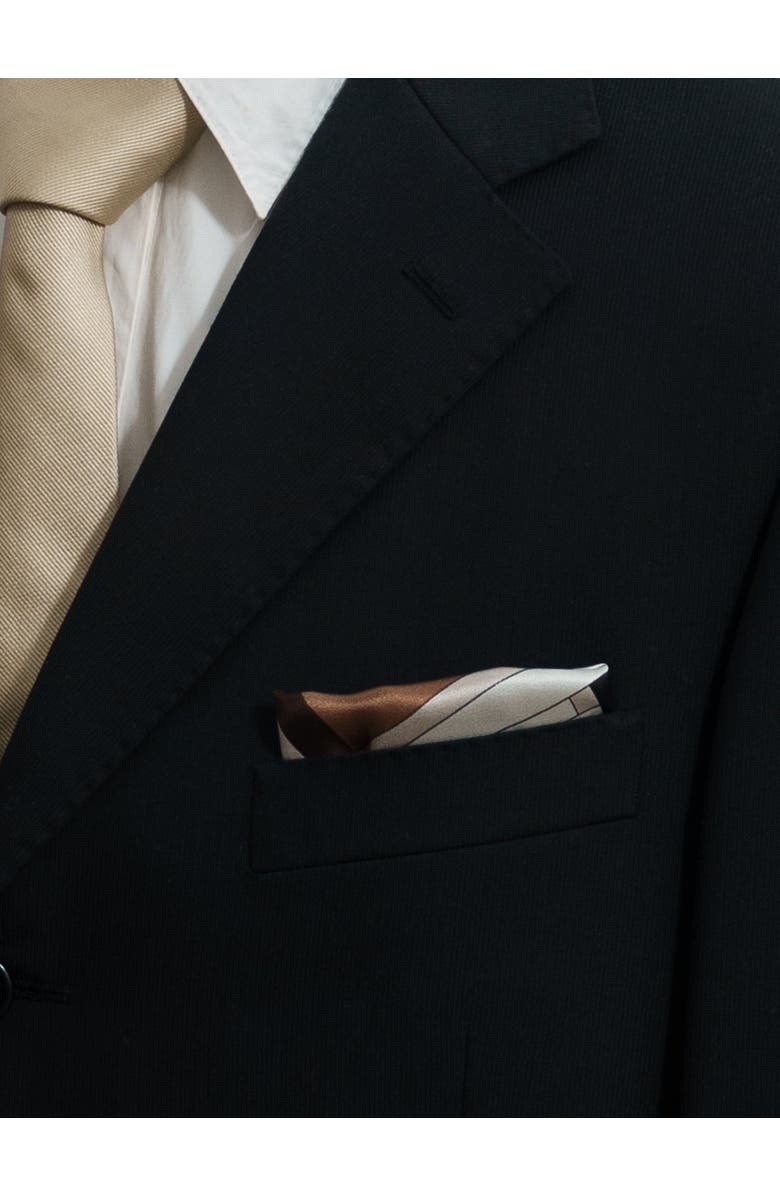 Lost Pattern Leatherology Pocket Square, Alternate, color, Black