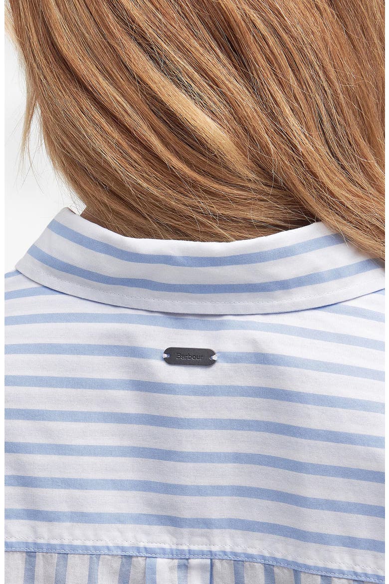 Nicola Stripe Cotton Button-Up Tunic, Alternate, color, WHITE/BLUE STRIPE